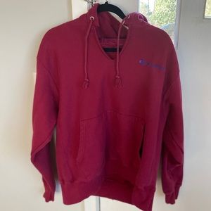 Distressed champion logo hoodie